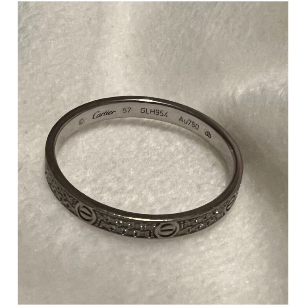 ***SOLD** Cartier Pave Diamonds Love Ring White gold Box +Cert of Authenticity - Picture 13 of 15